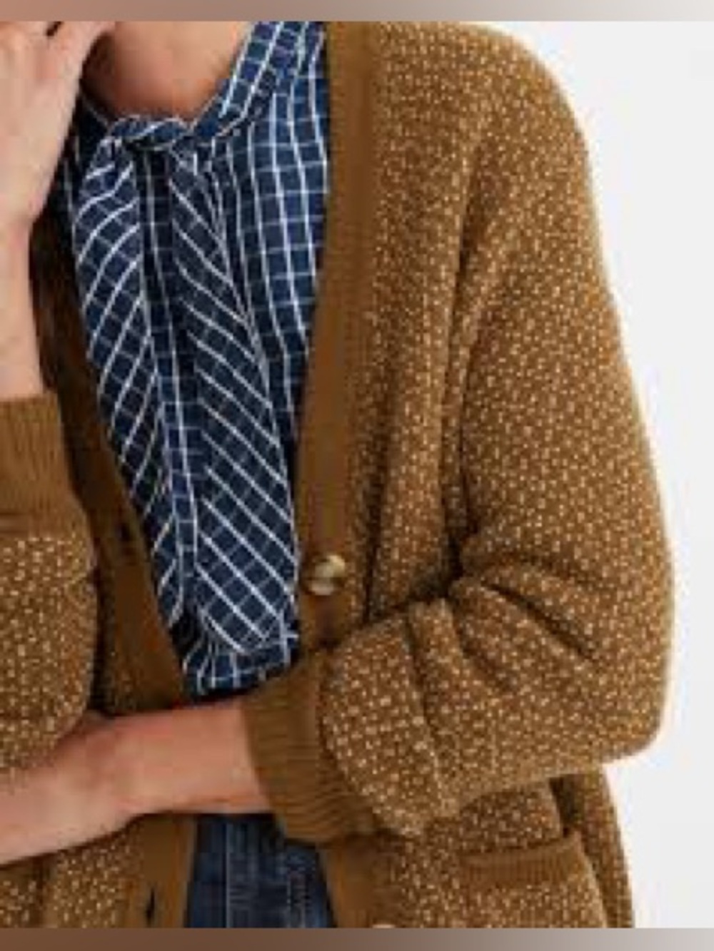 Madewell Bird's Eye Maysfield Cardigan in Coziest Yarn - Weathered Olive
